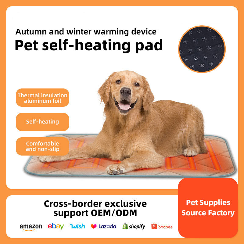 Self-Heating Pet Mat — Washable Aluminum Foil Cushion for Cats & Dogs