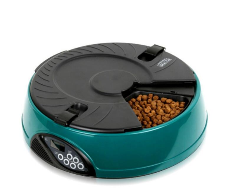 6-Meal Timed Pet Feeder — Voice Recording, 330ml Per Tray, 5 Colors