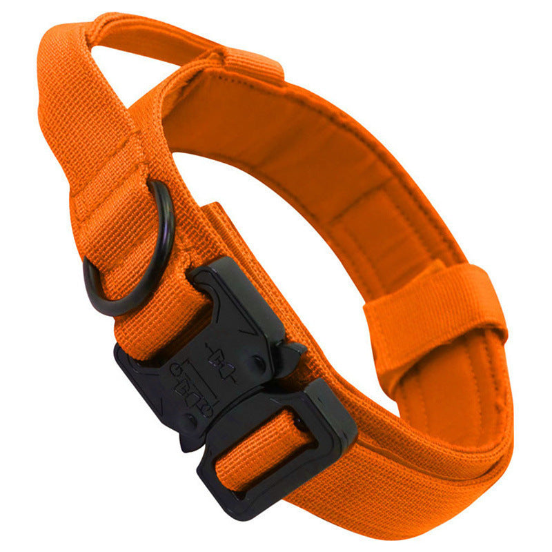 Tactical Dog Collar & Leash Set — Heavy-Duty Nylon, 8 Colors, Sizes M–XL