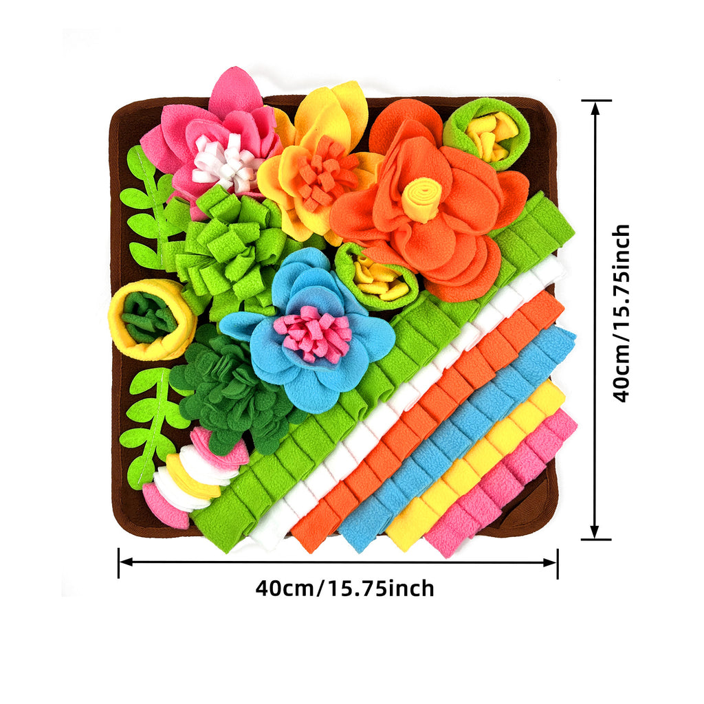 Pet Slow-Feeding Snuffle Mat — Polar Fleece, Machine Washable, 40×40cm, 2 Colors