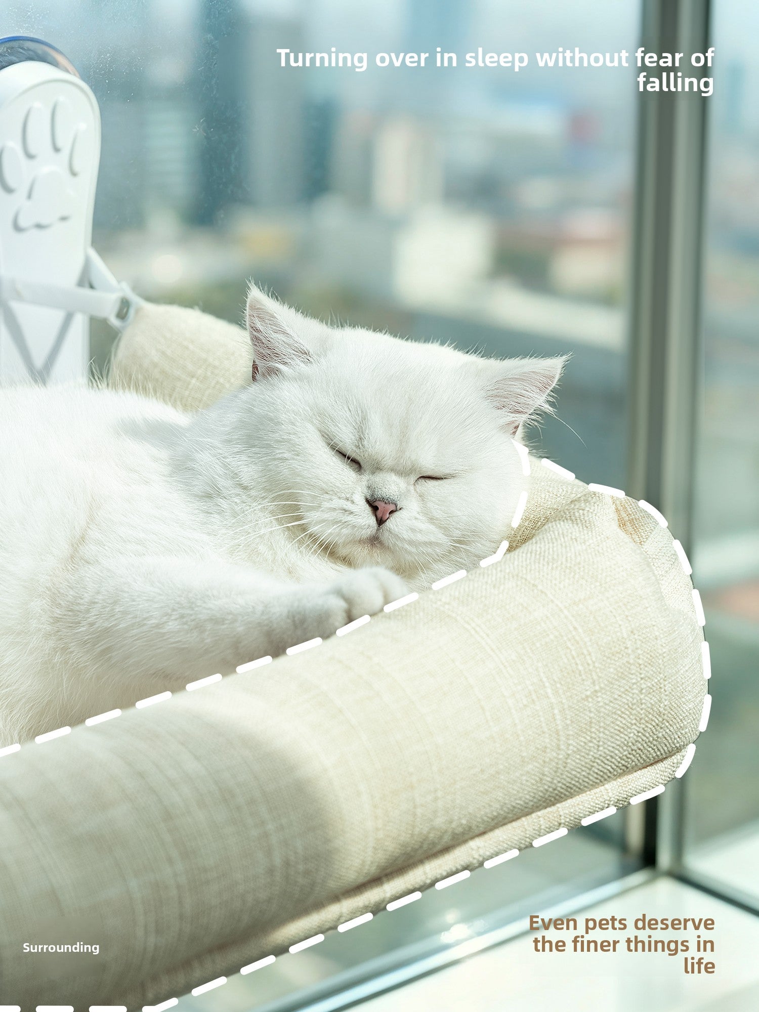 Foldable Cat Window Hammock — Suction Cup Mount, Washable, 15kg Capacity, Sizes M & L