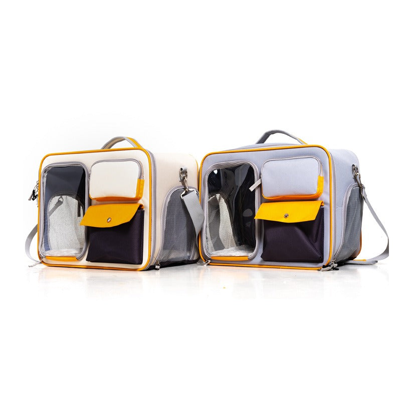 Large-Capacity Pet Travel Backpack — Oxford Canvas, Up to 33 lbs, Basic & Upgrade Styles, 2 Colors