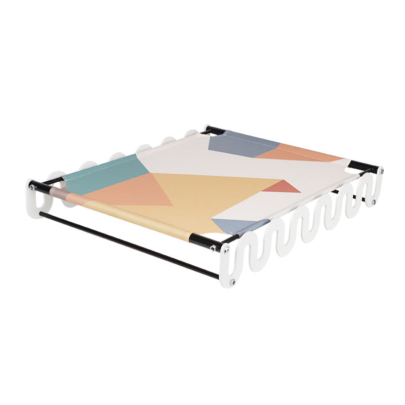 Elevated Pet Camp Bed — Iron & Oxford Fabric, Breathable & Washable, White or Black