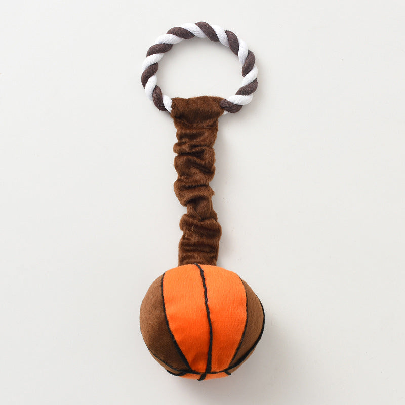 Soft Cloth Squeaky Molar Ball Dog Toy — Football, Basketball or Tennis, 31cm