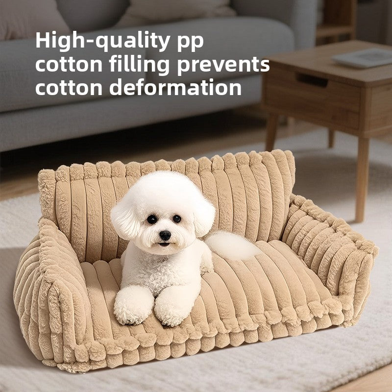 Removable Washable Plush Pet Bed — Four-Season Comfort for Dogs & Cats