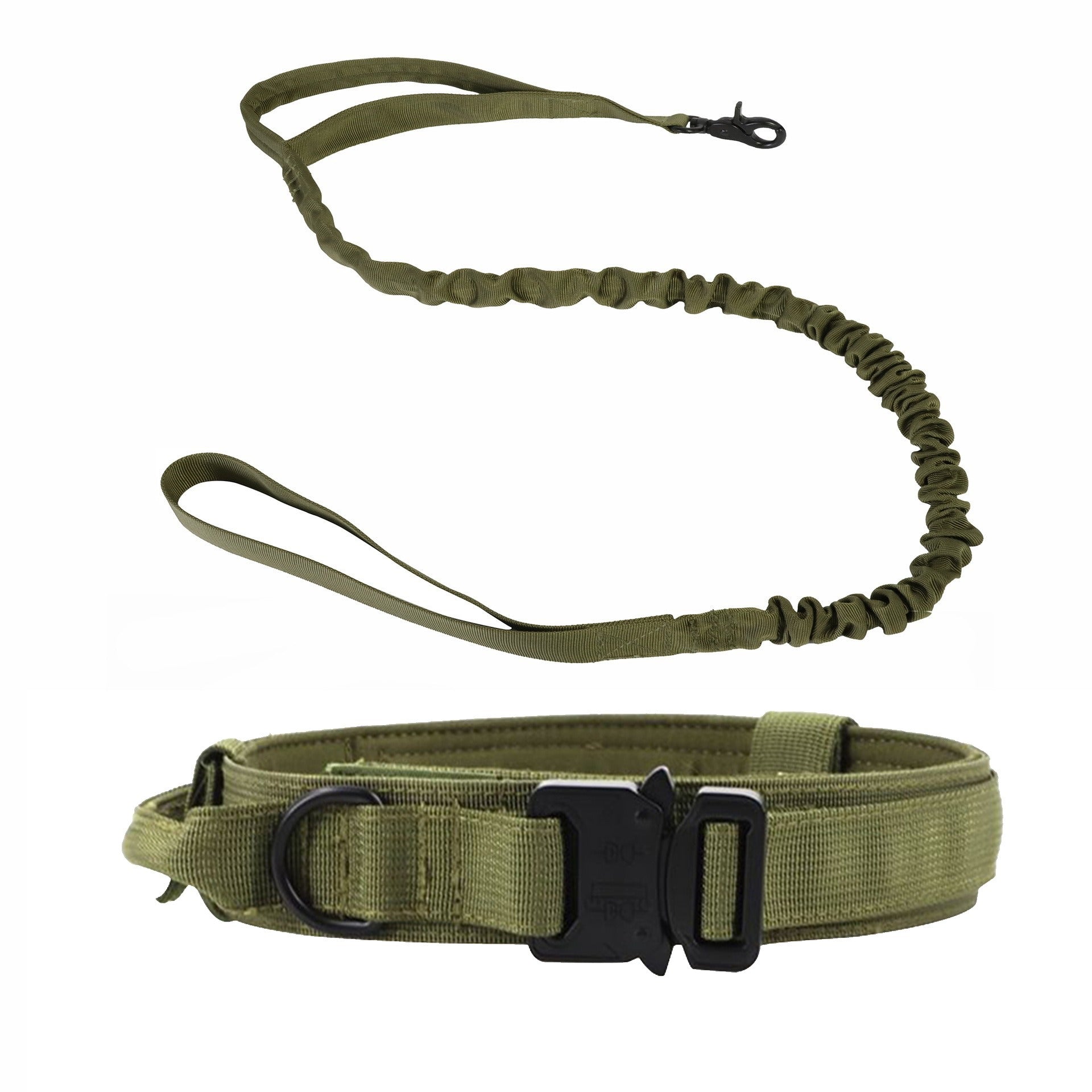 Tactical Dog Collar & Leash Set — Heavy-Duty Nylon, 8 Colors, Sizes M–XL
