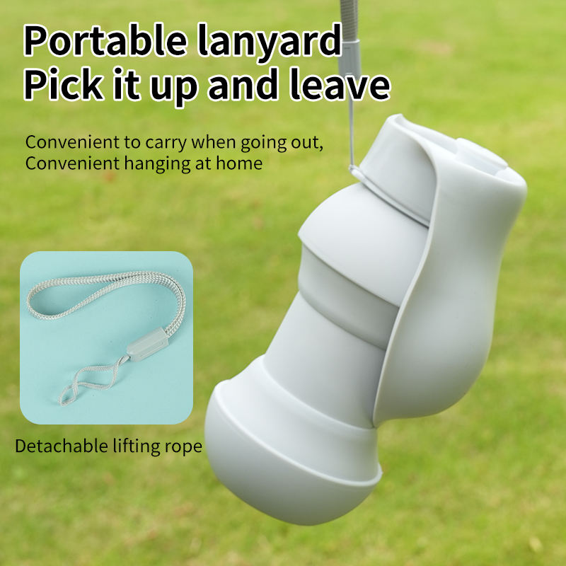 Foldable Dog Travel Water Bottle — 550ml BPA-Free Silicone, Spherical or Column