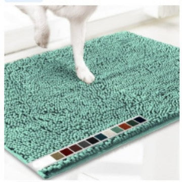 Chenille Plush Anti-Slip Pet Mat — Machine Washable, 8 Sizes, 19 Colors
