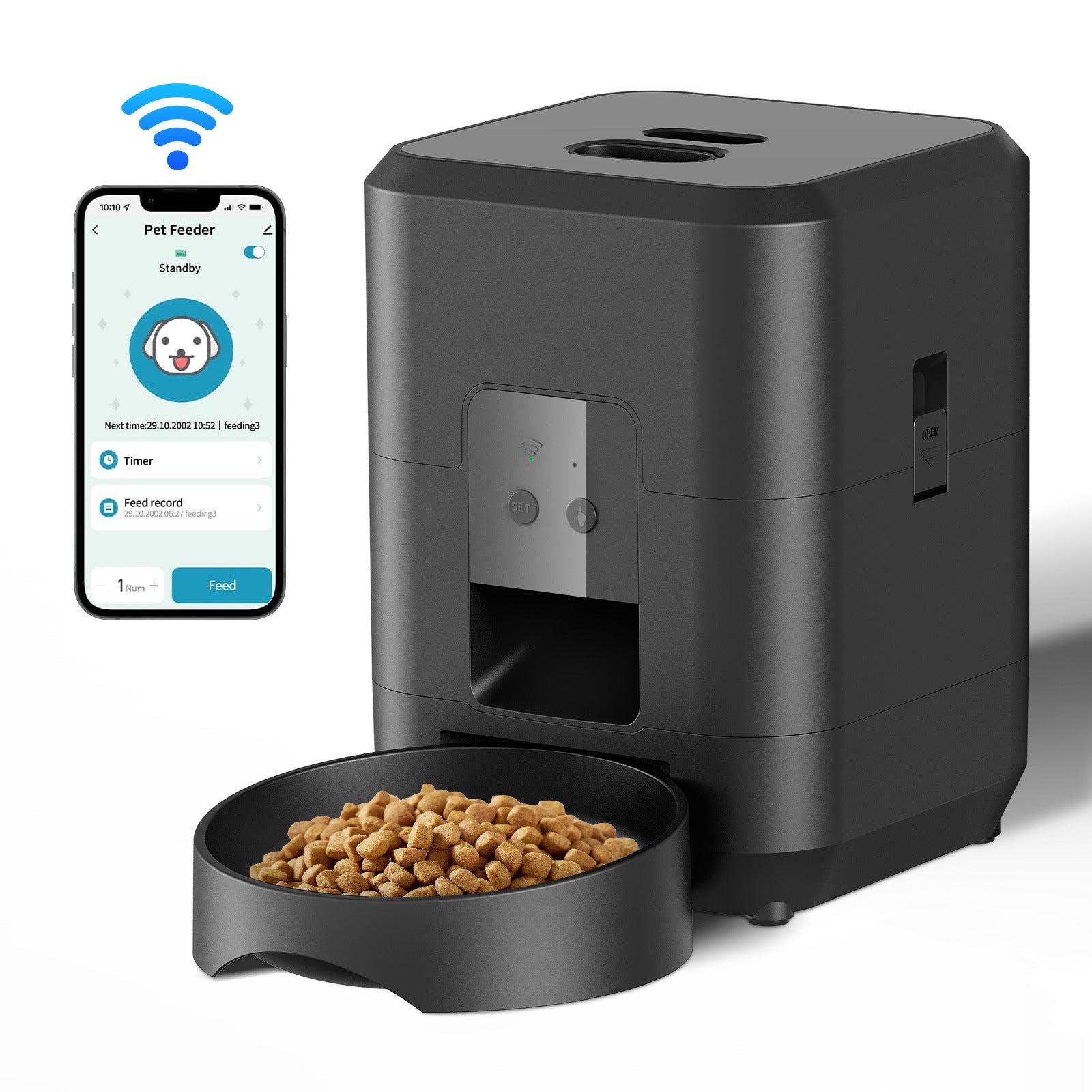 WiFi Smart Pet Feeder with Camera — 2L Auto Scheduled Feeding for Cats & Dogs