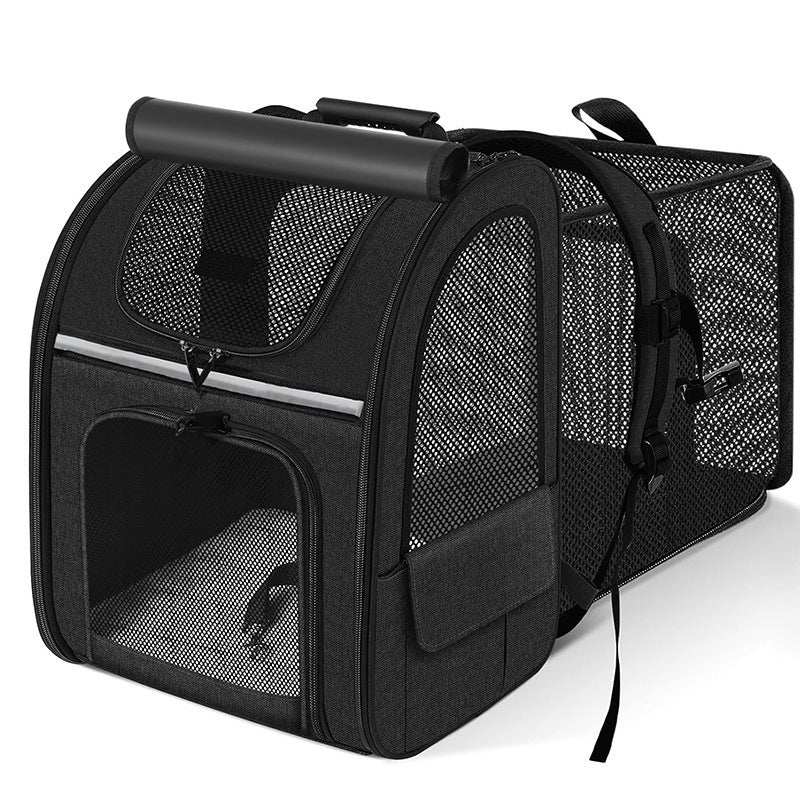 Expandable Breathable Pet Carrier Backpack — Oxford Fabric, 5 Colors, Fits Pets Up to 15 lbs