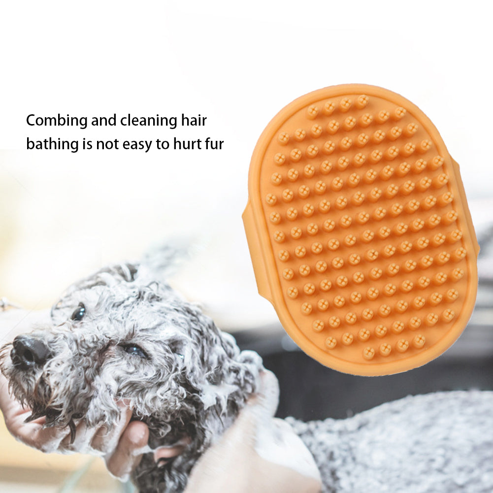 Silicone Pet Bath Gloves — Massage, Shampoo & Hair Removal, TPR, 3 Colors