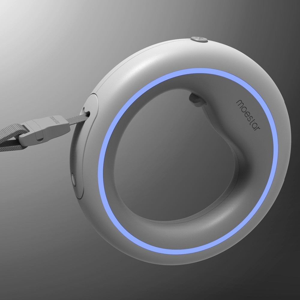 Retractable Dog Leash with LED Light — 2.6m, 60kg Tension, Ergonomic Ring Grip