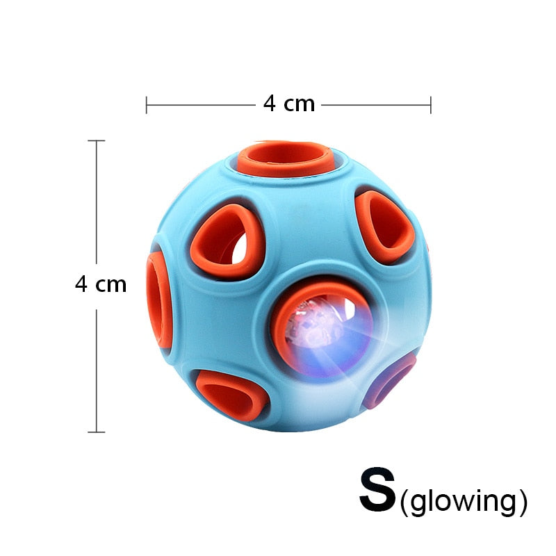 Interactive Rubber Treat Ball Dog Toy — Hollow, Glowing & Bells Variants, S or L