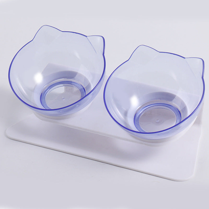 Tilted Double Pet Bowl — Anti-Tip, Non-Slip, Food & Water Together, 7 Styles