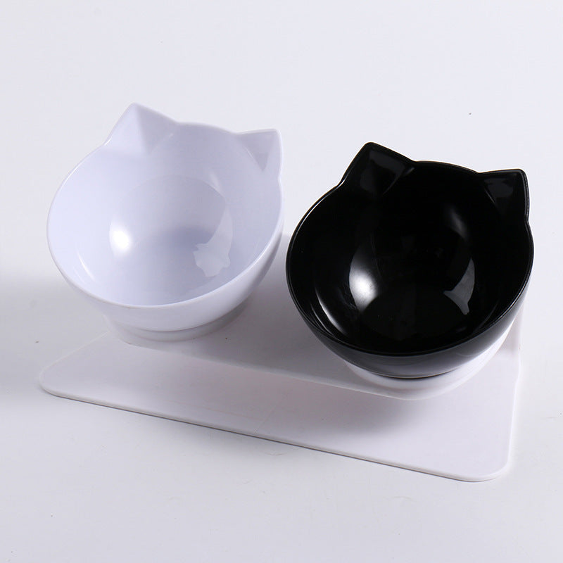 Tilted Double Pet Bowl — Anti-Tip, Non-Slip, Food & Water Together, 7 Styles