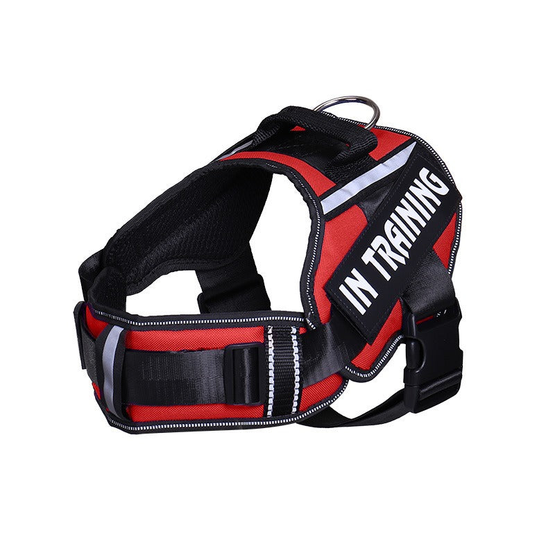 Reflective Dog Chest Harness — Breathable Nylon Vest with Neck Guard, 8 Colors, Sizes S–XL