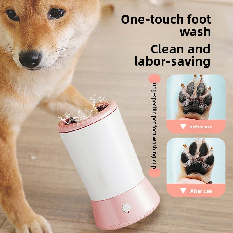 Automatic Pet Paw Cleaning Cup — Motorized IP67 Waterproof Paw Washer
