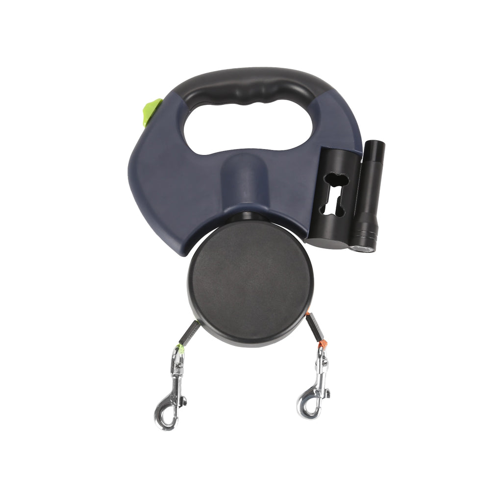 Retractable Dual Dog Leash — Zero-Tangle Nylon, 3M, 3 Colors