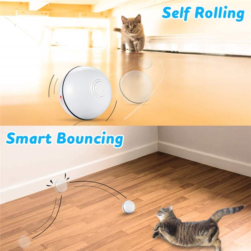 Smart Auto-Rolling LED Ball for Cats & Dogs — USB Rechargeable, 6.5cm, 3 Colors