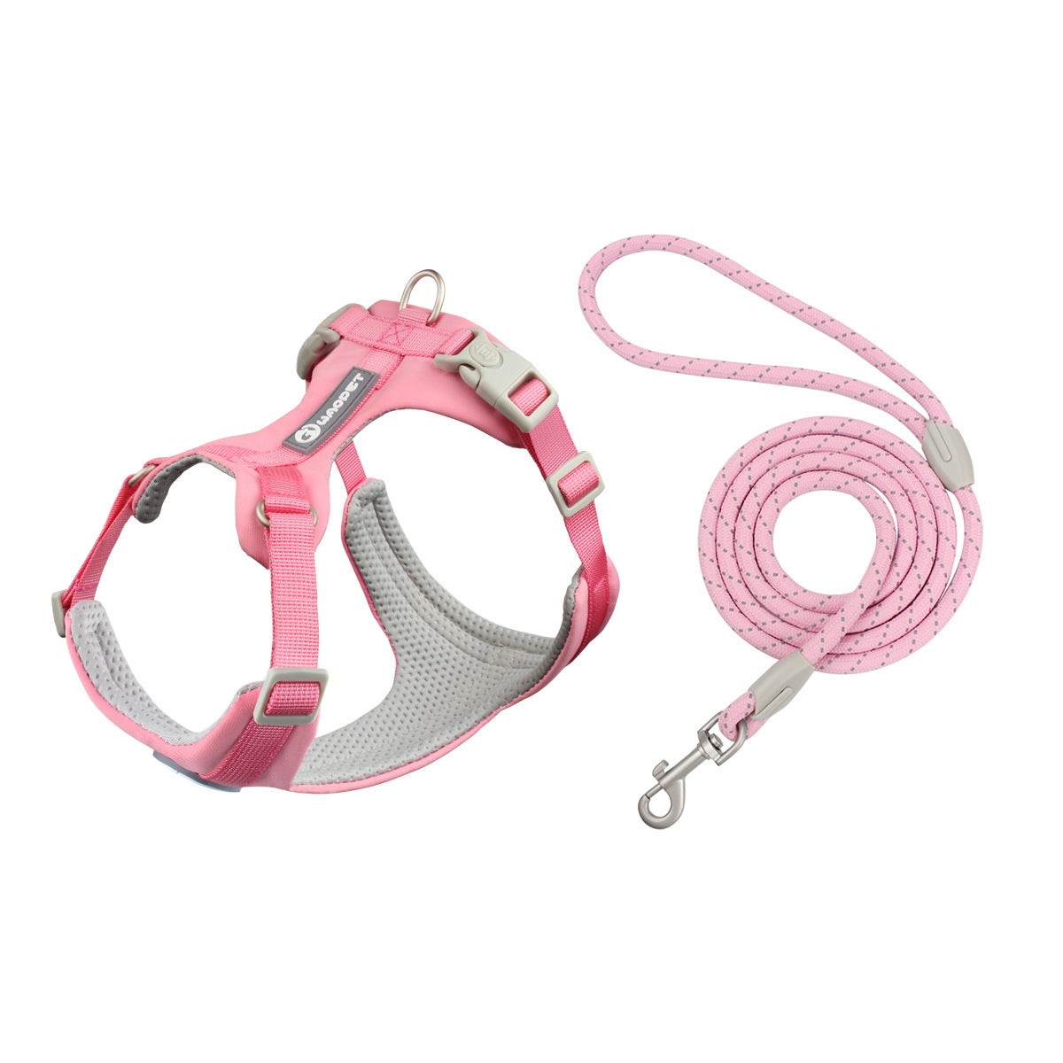 Reflective Dog Harness & Leash Set — Soft Breathable Vest, 6 Colors, Sizes XS–L