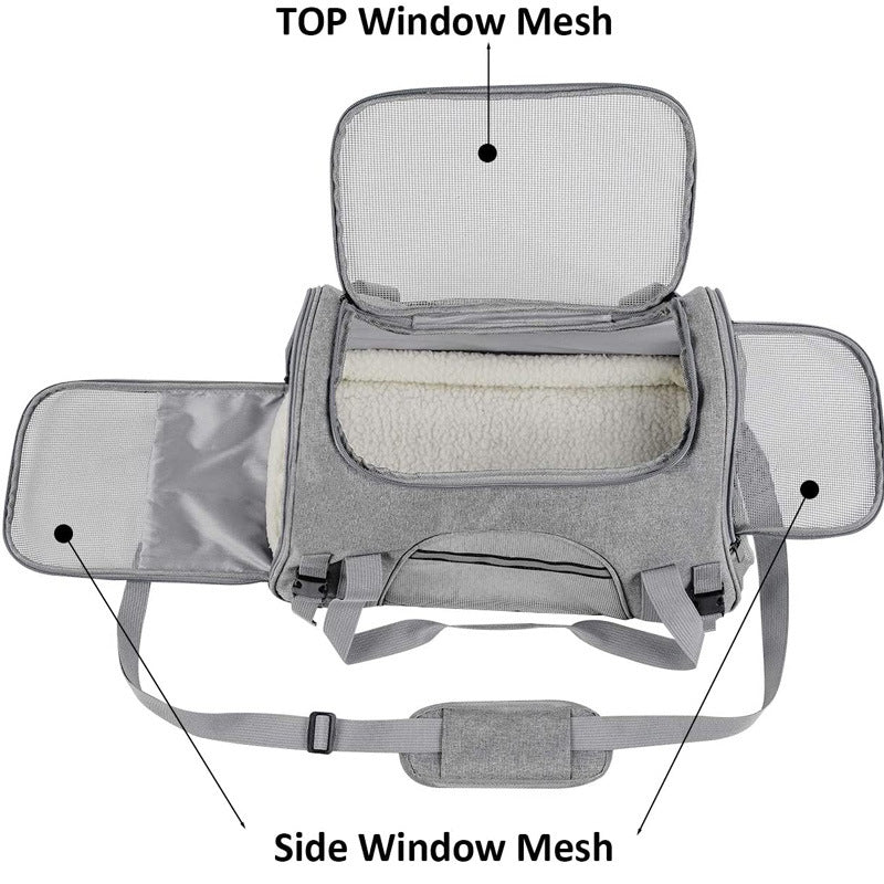 Breathable Oxford Pet Carrier Bag — Crossbody & Car Bag for Cats & Dogs