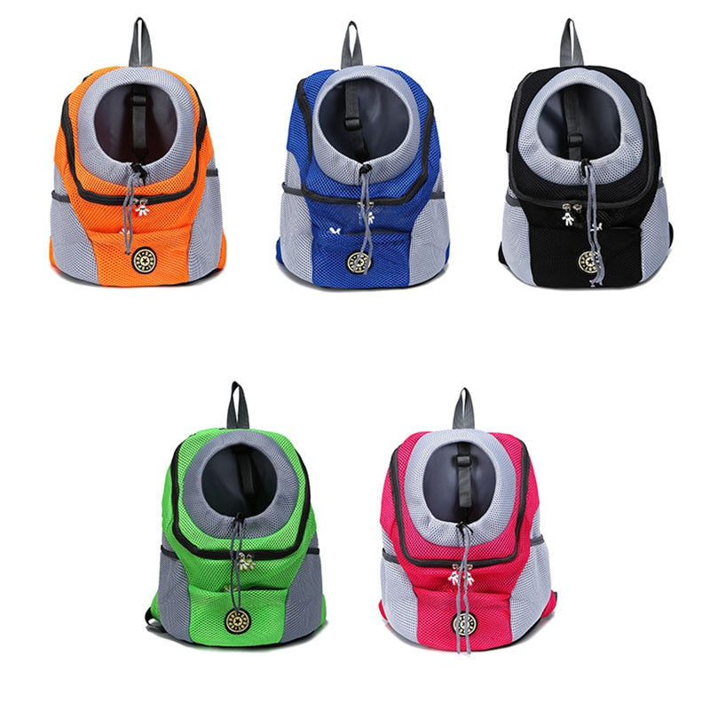 Mesh Pet Backpack Carrier — Double Shoulder Travel Bag for Dogs & Cats