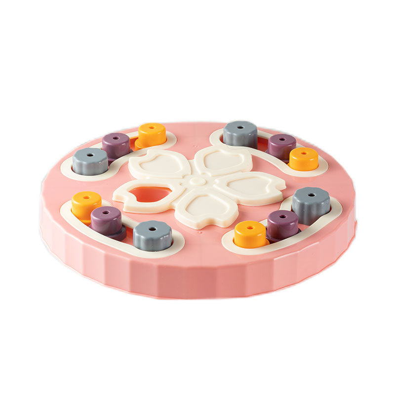 Slow Feeder Puzzle Bowl for Dogs & Cats – Anti-Gulp PP Bowl in Paw Print & Sakura Designs