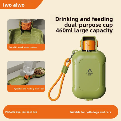 2-in-1 Portable Pet Travel Bowl — Foldable Water & Food Cup for Dogs