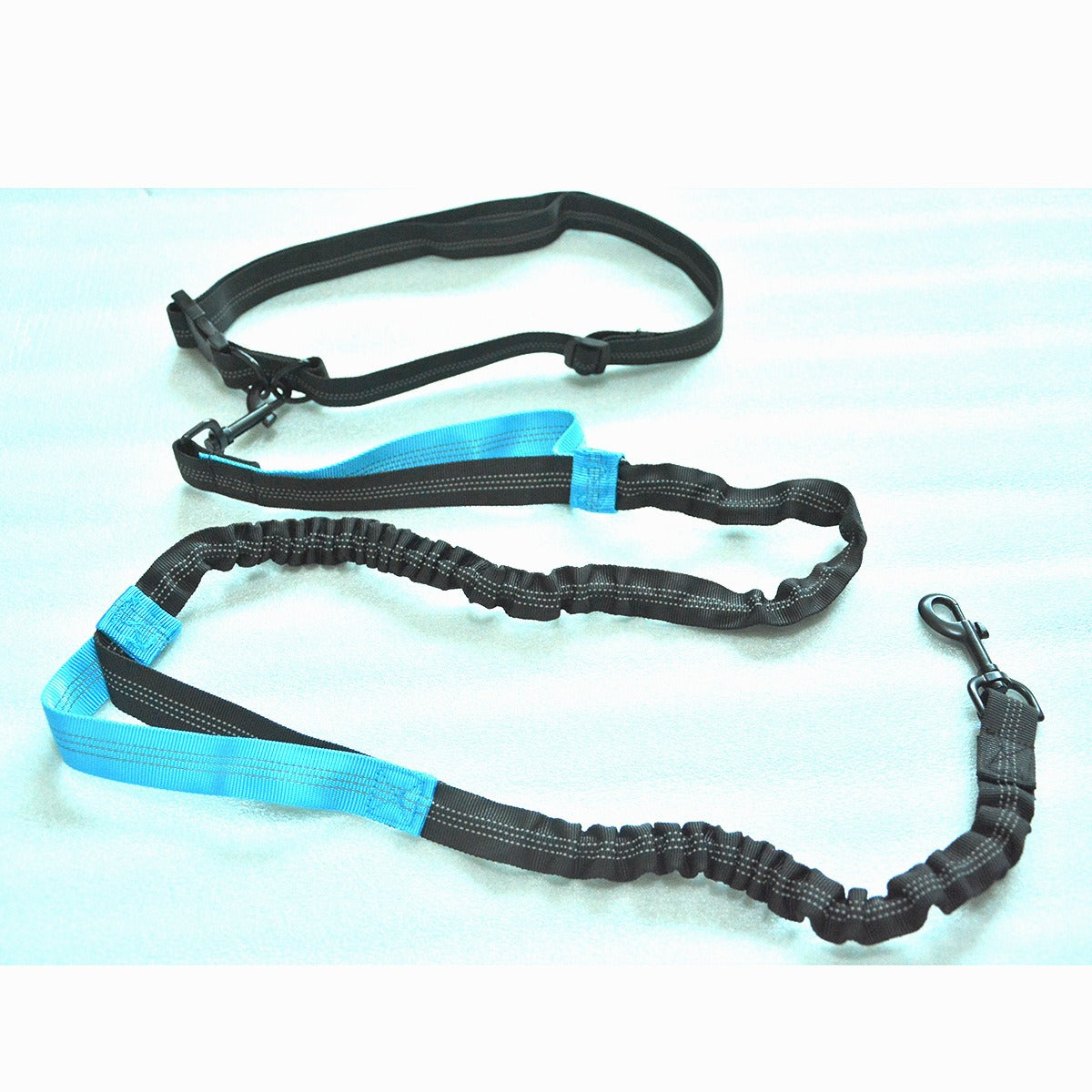 Hands-Free Running Dog Leash – Elastic Reflective Waist Belt Leash with Bungee Cord