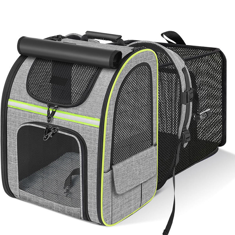 Expandable Breathable Pet Carrier Backpack — Oxford Fabric, 5 Colors, Fits Pets Up to 15 lbs