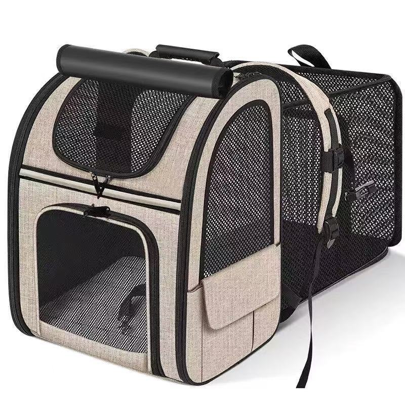Expandable Breathable Pet Carrier Backpack — Oxford Fabric, 5 Colors, Fits Pets Up to 15 lbs