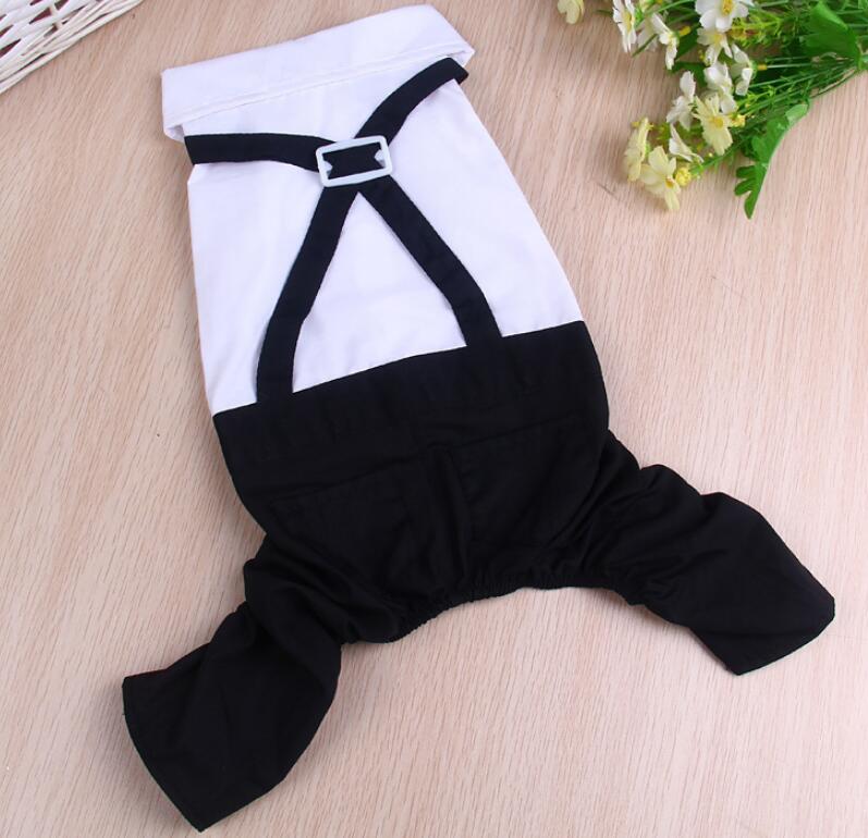 Dog Groom Tuxedo Jumpsuit with Bow Tie — Cotton & Polyester, S–XL
