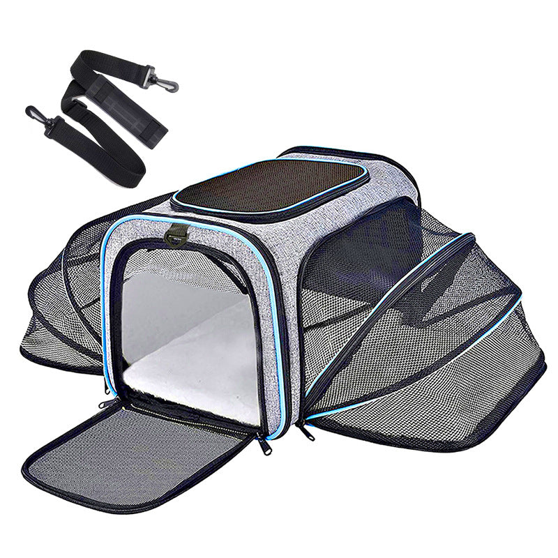 Expandable Pet Carrier Tote — Soft-Sided Travel Bag for Cats & Small Dogs