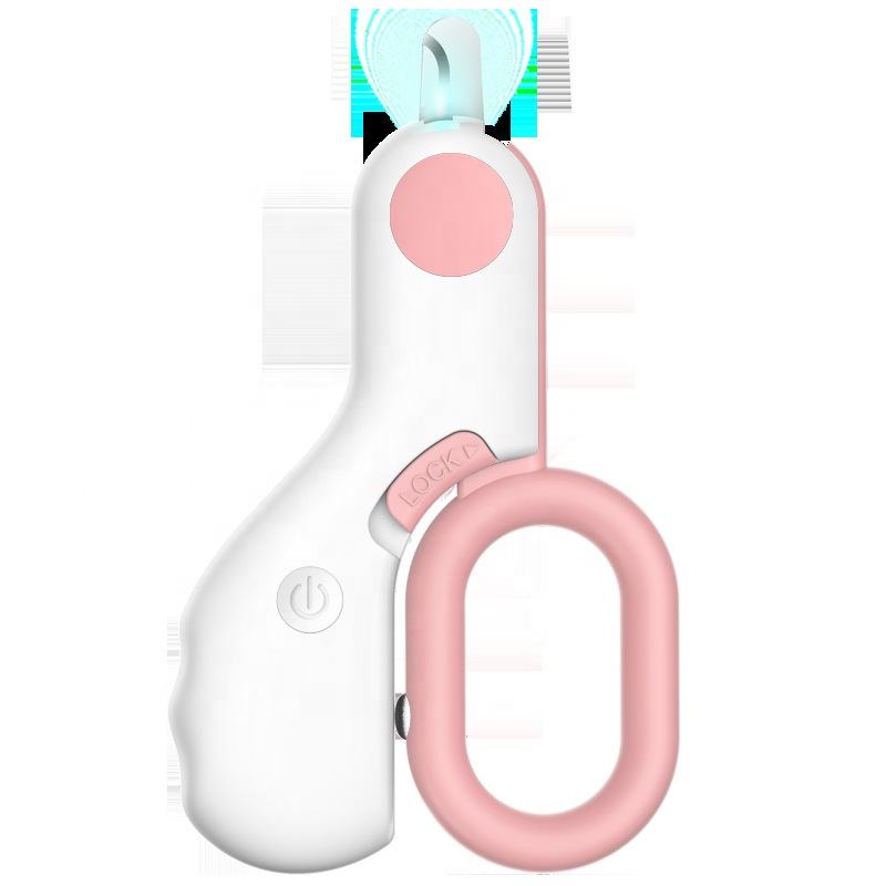 LED Pet Nail Clippers — Built-In Light to See the Blood Line, Stainless Steel, Blue & Pink