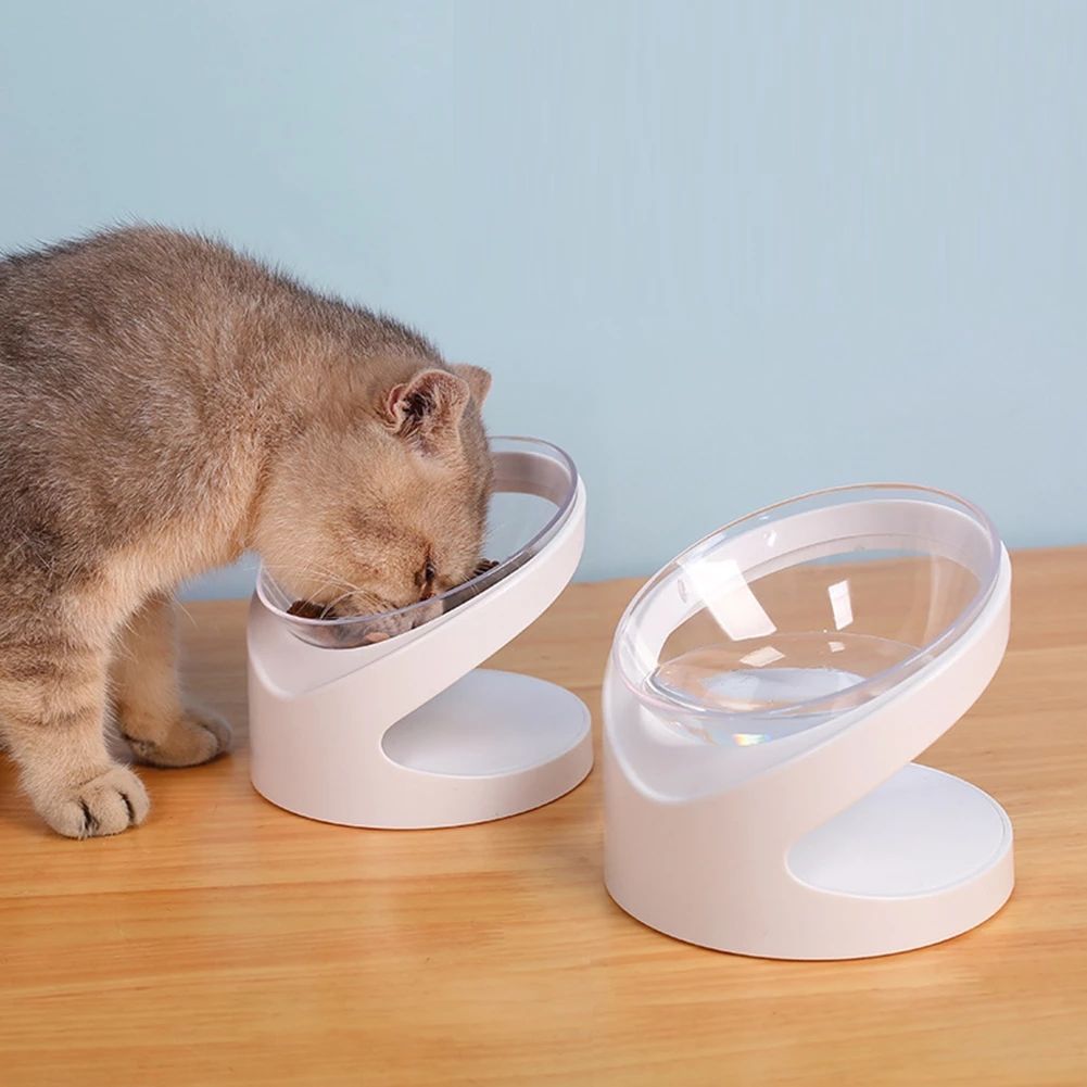 Tilted Ergonomic Pet Food Bowl — Cervical Support for Cats & Dogs