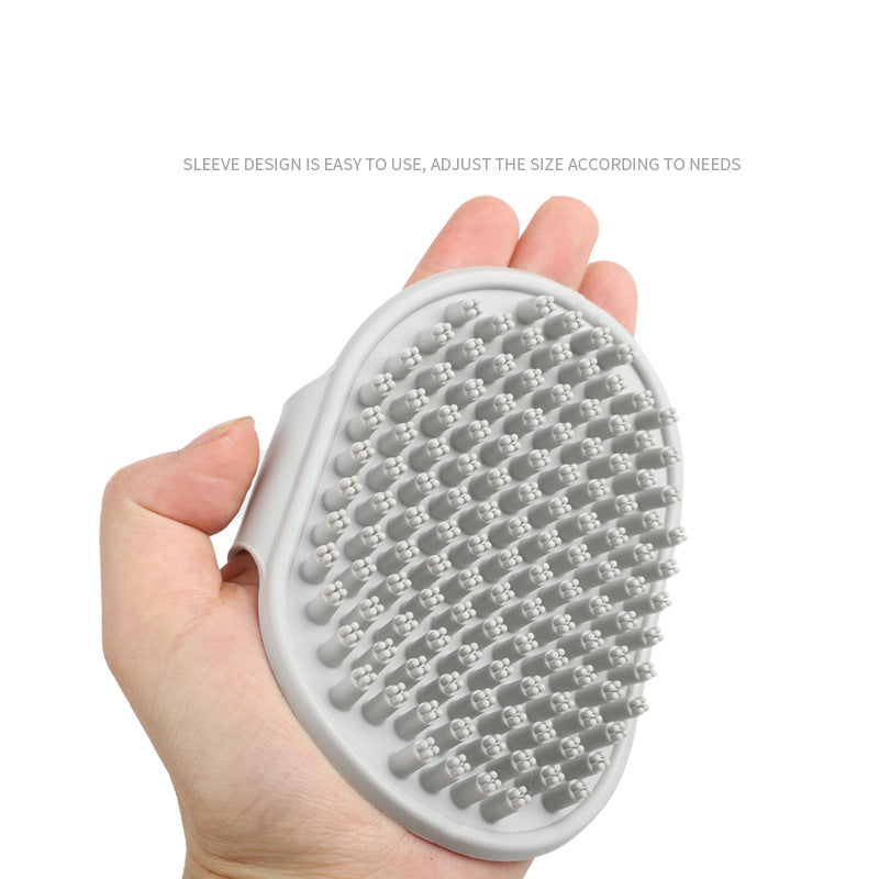 Silicone Pet Bath Gloves — Massage, Shampoo & Hair Removal, TPR, 3 Colors