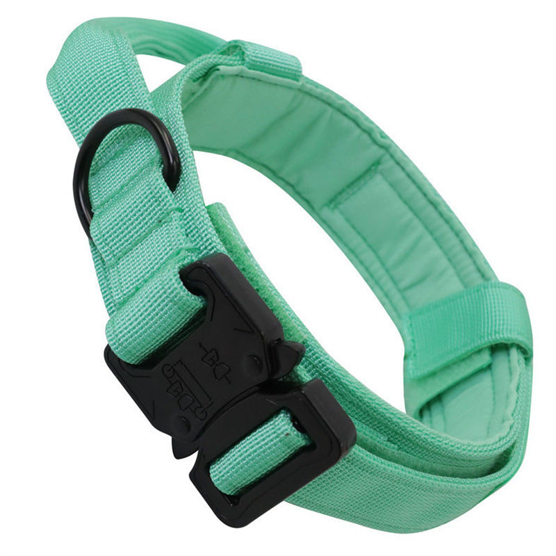 Tactical Dog Collar & Leash Set — Heavy-Duty Nylon, 8 Colors, Sizes M–XL