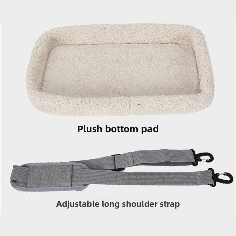 Foldable Pet Carrier Bag with Fur Pad — Crossbody & Backpack Travel Bag