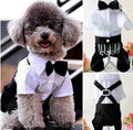 Dog Groom Tuxedo Jumpsuit with Bow Tie — Cotton & Polyester, S–XL