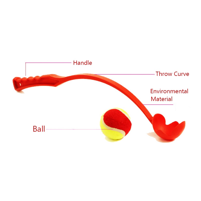 Dog Ball Launcher Thrower — 38cm PP, Fetch & Retrieve Training, 3 Colors