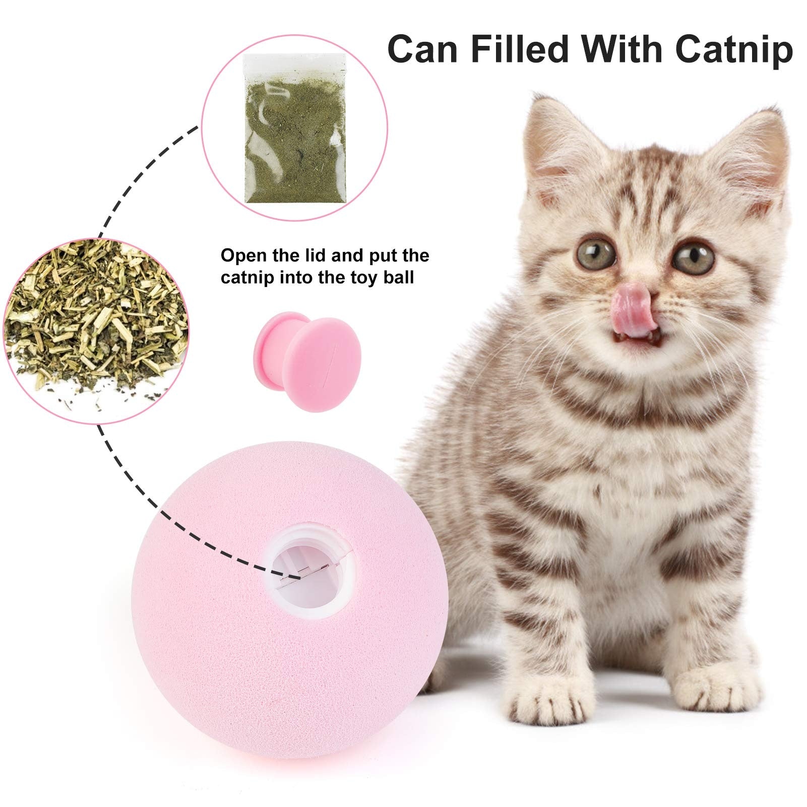 Interactive Catnip Sound Ball — Touch-Triggered Animal Sounds, EVA or Wool, 3 Colors