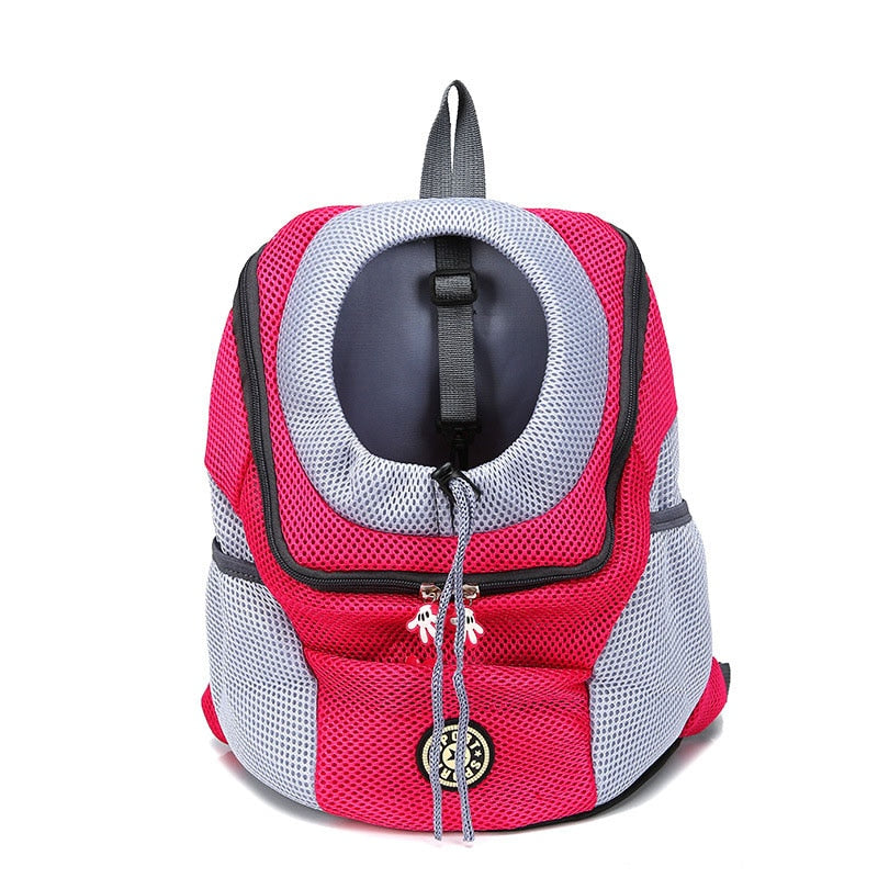 Mesh Pet Backpack Carrier — Double Shoulder Travel Bag for Dogs & Cats