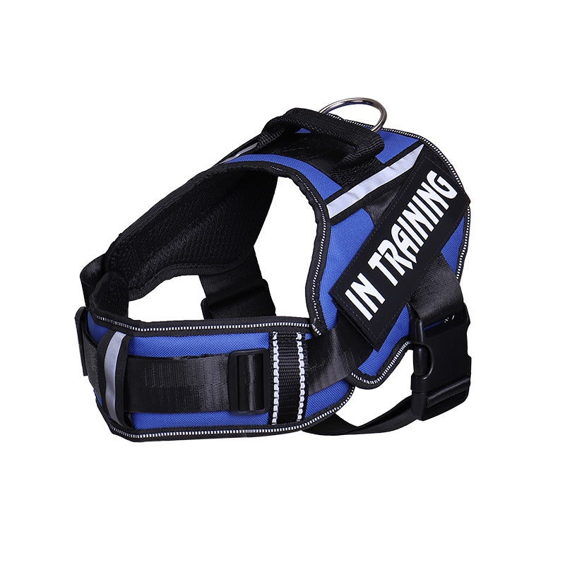 Reflective Dog Chest Harness — Breathable Nylon Vest with Neck Guard, 8 Colors, Sizes S–XL
