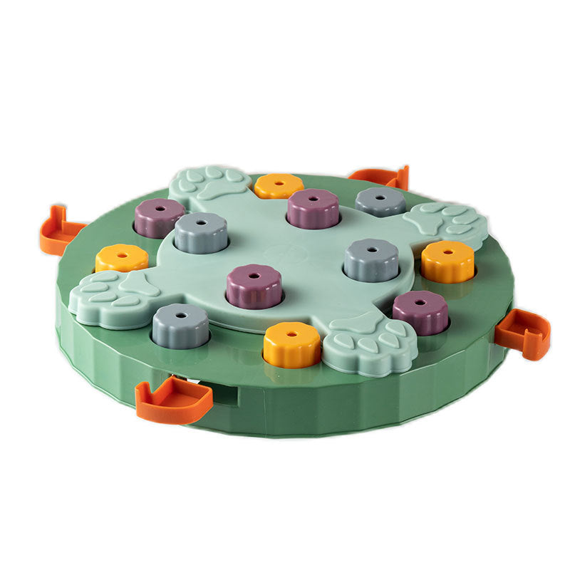 Slow Feeder Puzzle Bowl for Dogs & Cats – Anti-Gulp PP Bowl in Paw Print & Sakura Designs