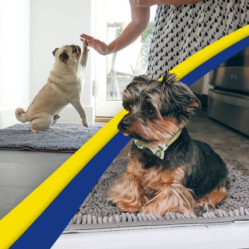 Chenille Plush Anti-Slip Pet Mat — Machine Washable, 8 Sizes, 19 Colors