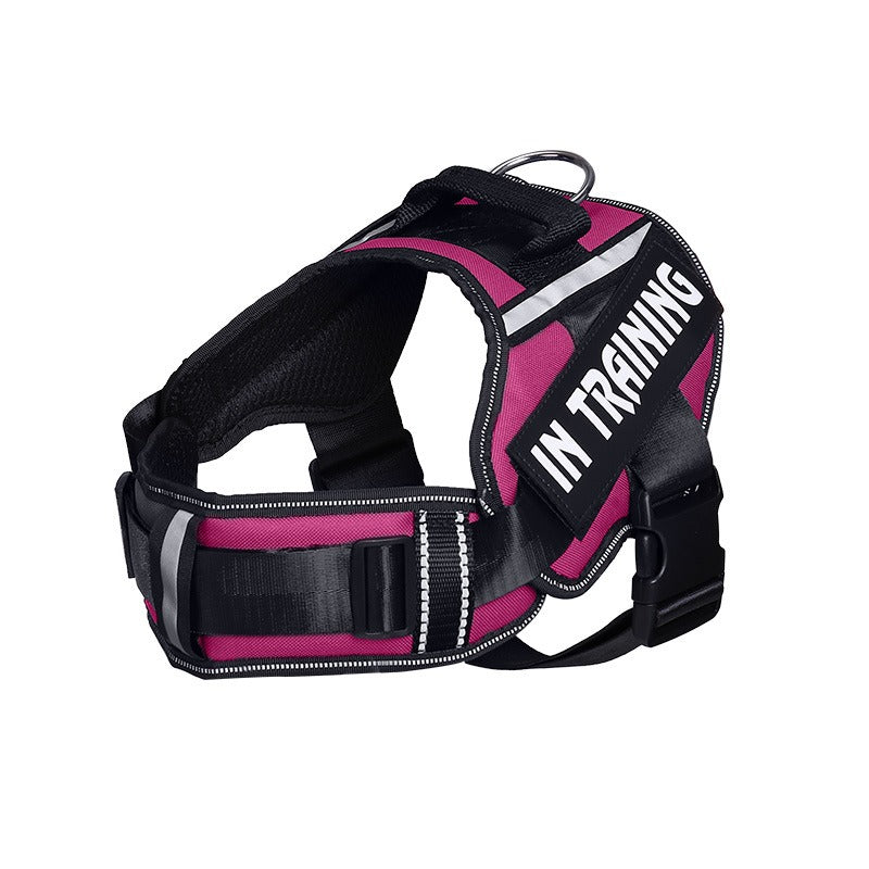Reflective Dog Chest Harness — Breathable Nylon Vest with Neck Guard, 8 Colors, Sizes S–XL