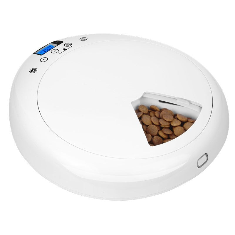 6-Meal Automatic Pet Feeder — LCD Display, Voice Recording & Anti-Pinch Safety