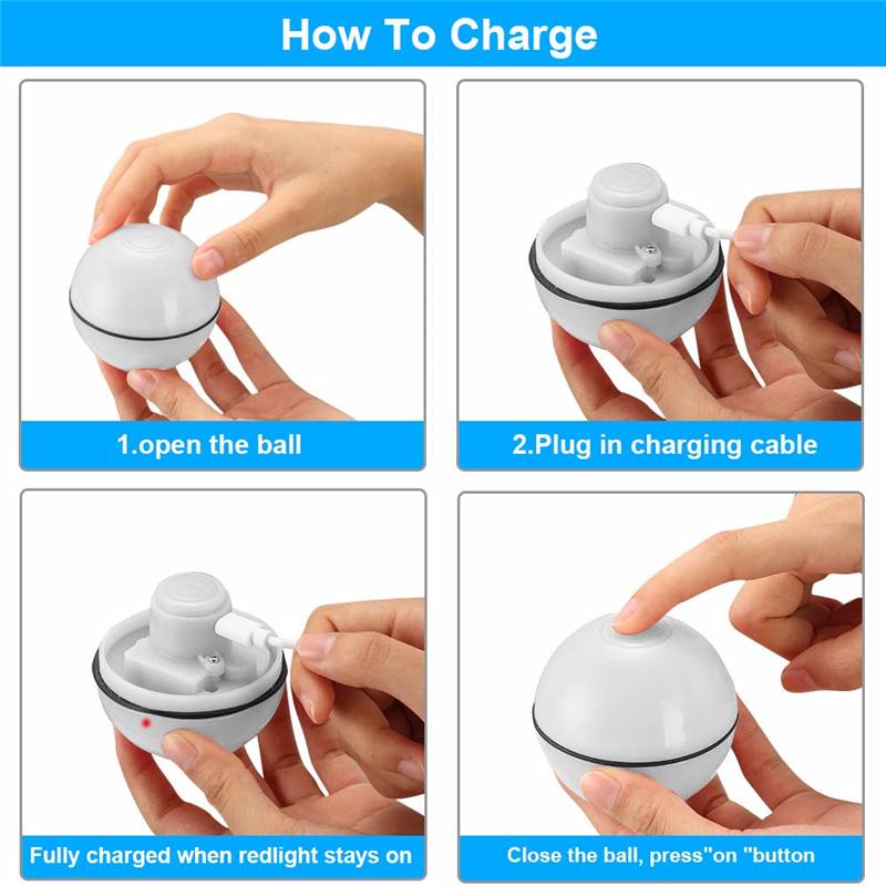 Smart Auto-Rolling LED Ball for Cats & Dogs — USB Rechargeable, 6.5cm, 3 Colors