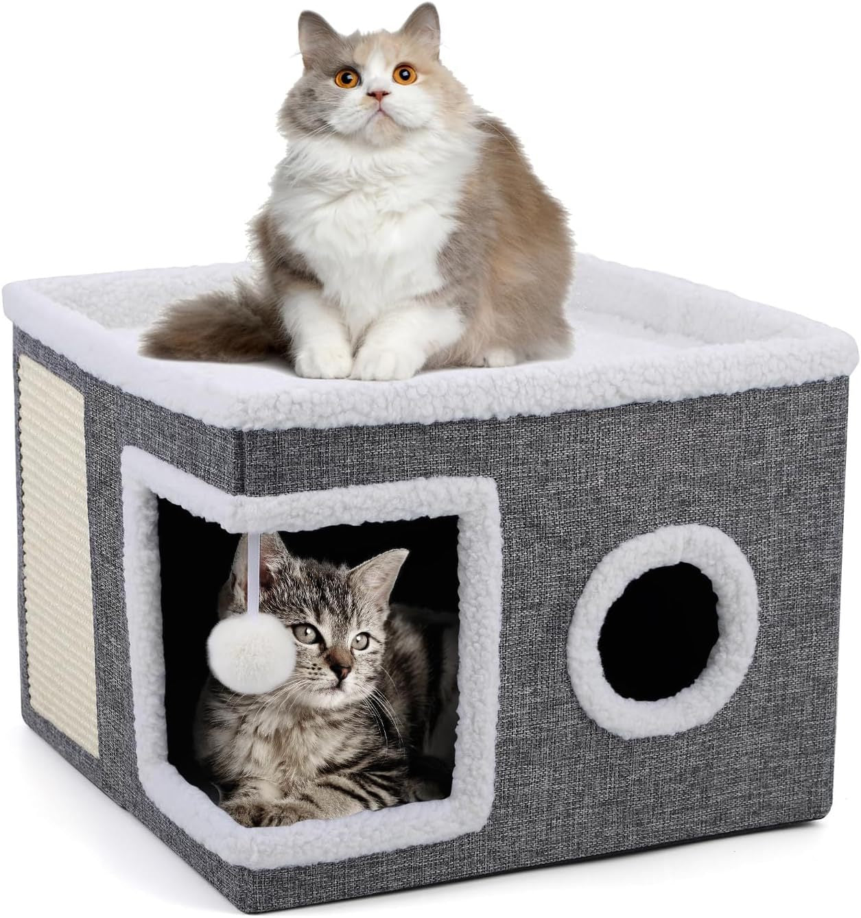 Foldable Pet Storage Stool & Bed — Wood Frame, Cat & Dog Bed, 4 Styles