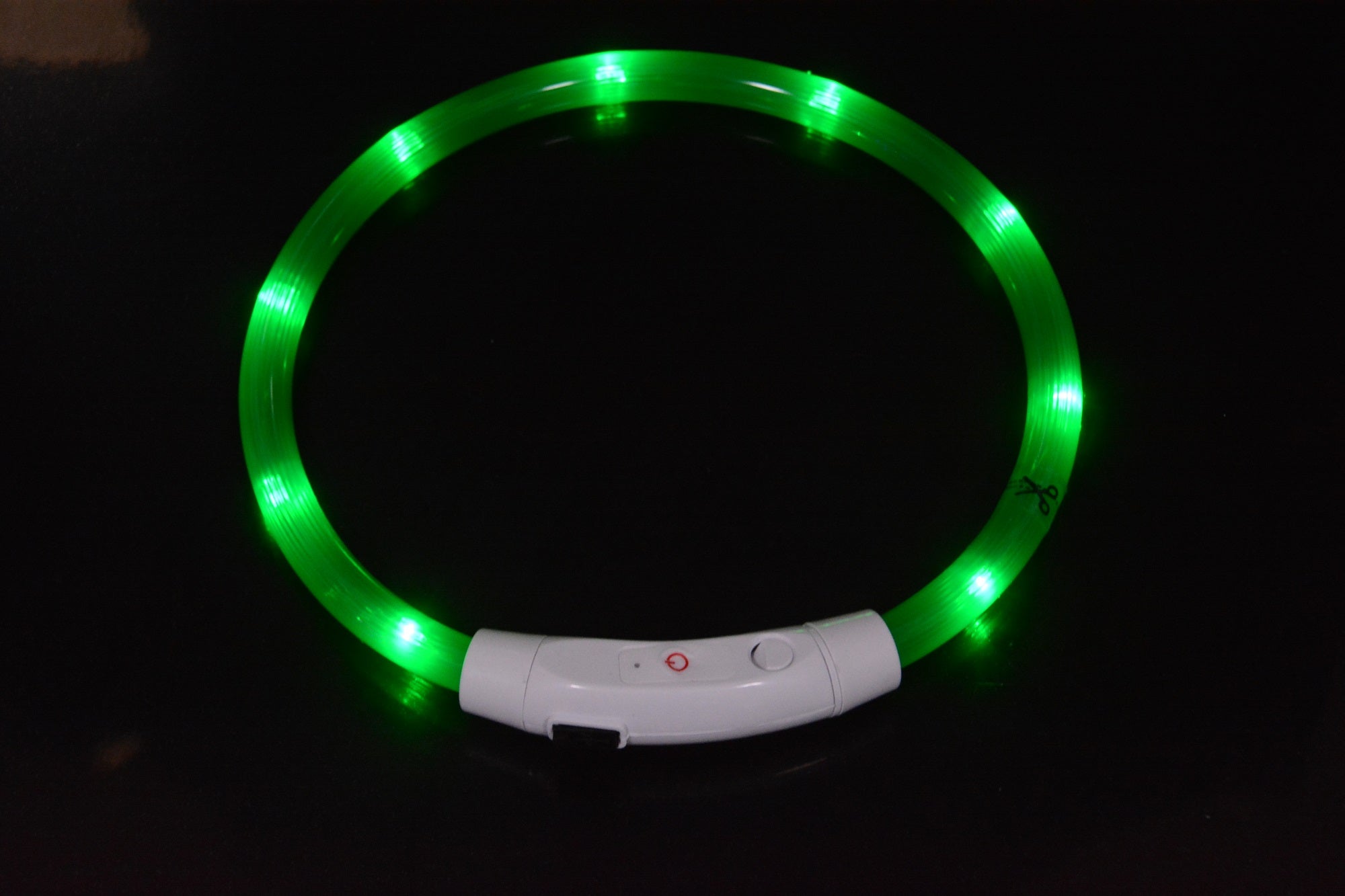 USB Rechargeable LED Dog Collar — Fiber Optic Glow, 3 Colors, S/M/L